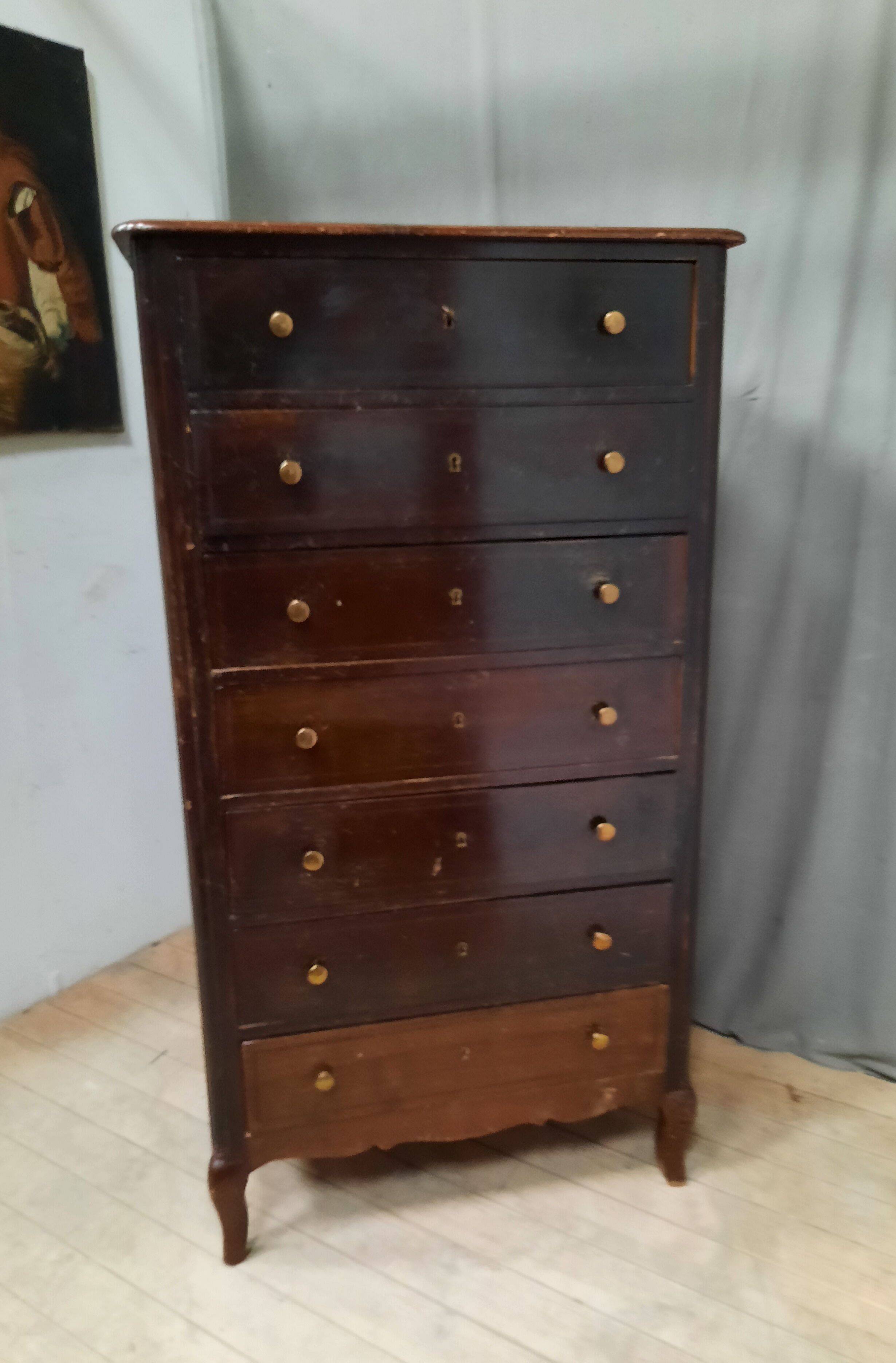 Furniture with 7 drawers in painted wood