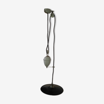 Black and white enamelled metal suspension