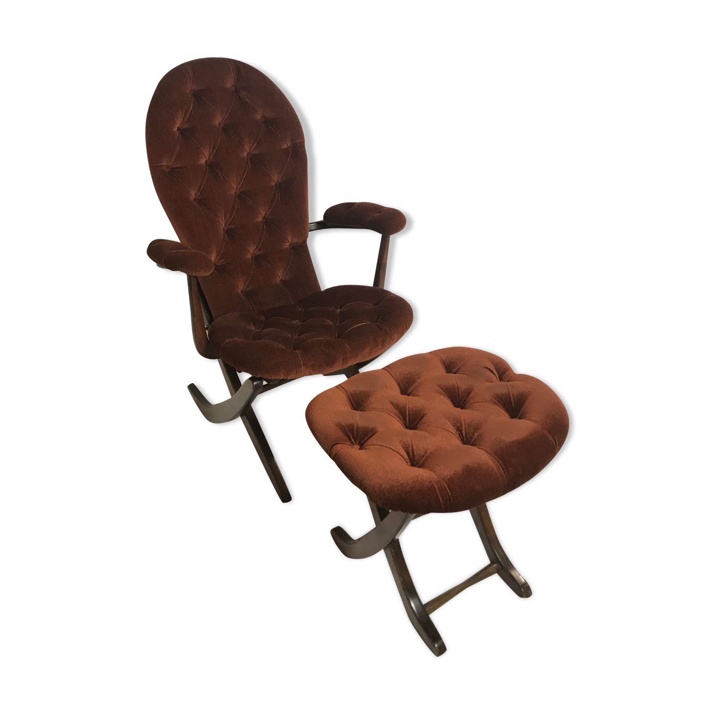 Vintage armchairs and rest feet