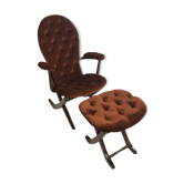 Fauteuils vintage et repose pieds