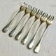 6 oyster forks Christofle crossed ribbons silver metal