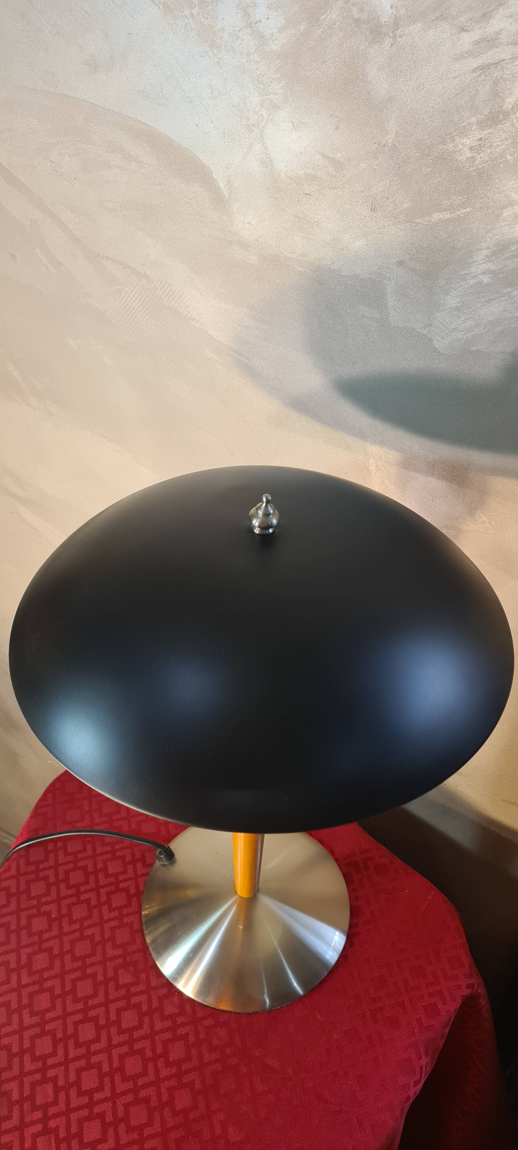 matt black liner desk lamp in wood and metal 49x32 electric ok