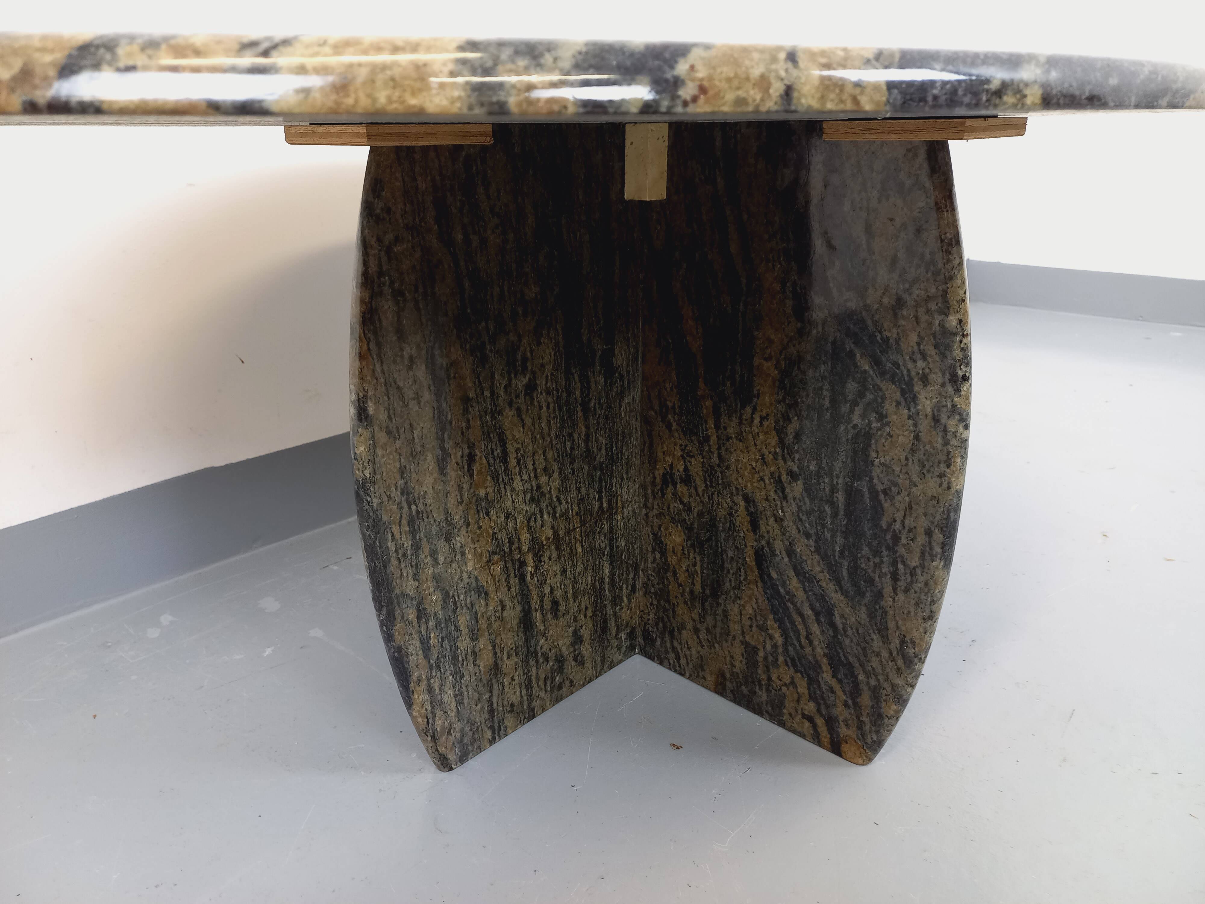 Vintage 70s Oval Marble Coffee Table