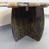 Vintage 70s Oval Marble Coffee Table