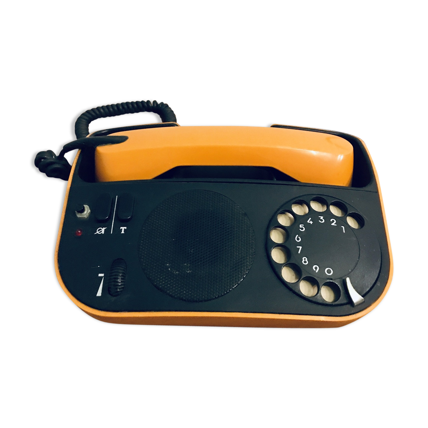 Vintage phone Orange, TELIC, design f. guirin