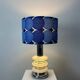 Lampe de table chrome et verre de sapce age par Hustadt Leuchten 1970