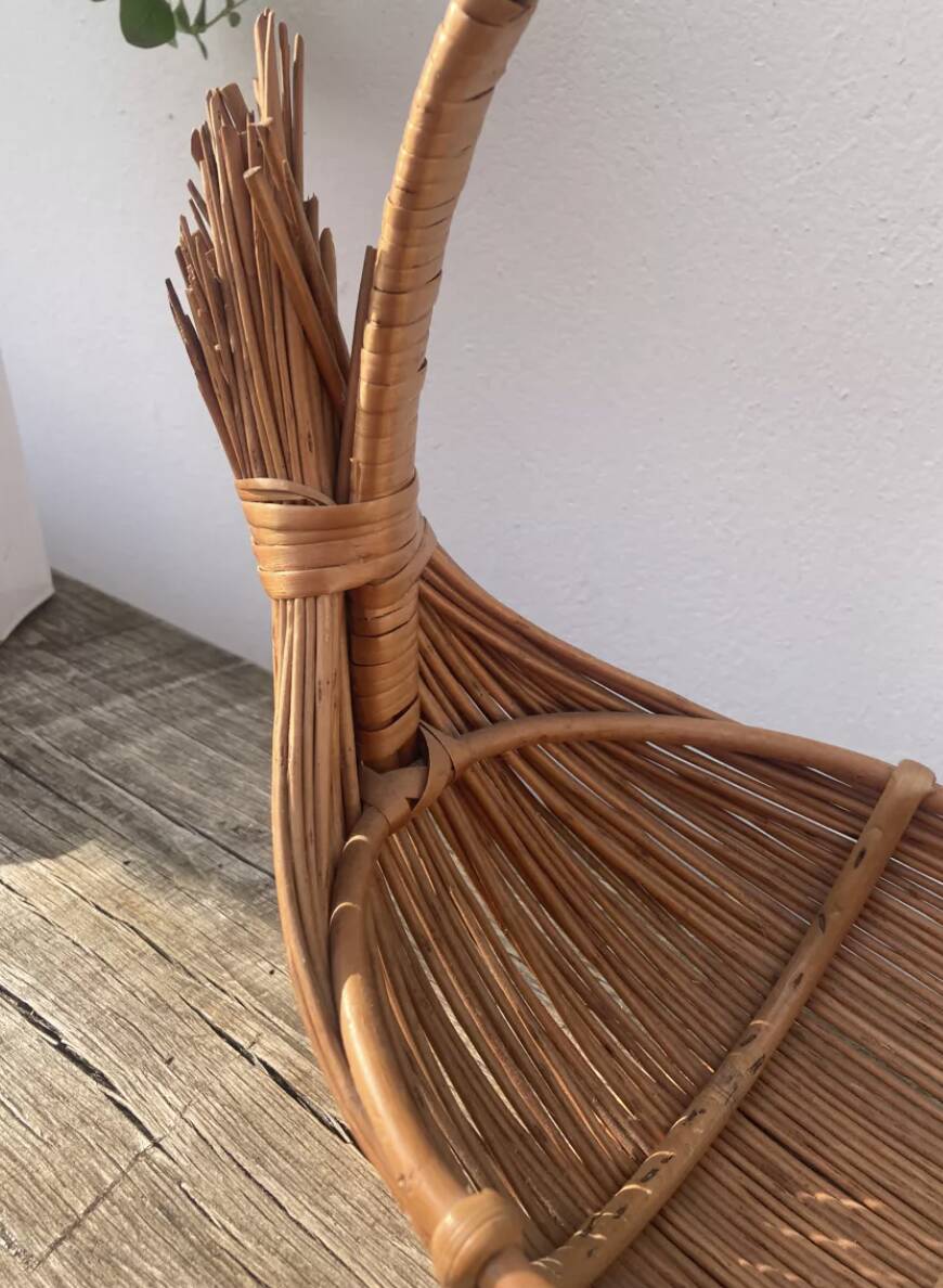 Rattan / woven wicker bird basket