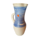 Pitcher Vallauris Vintage Abstract Decor On Blue Glacis Signed R AND G AUGUSTE