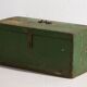 Small antique green wooden chest (circa 1910) #6