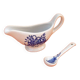 White porcelain gravy boat, fruit basket decor
