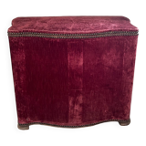19th century Napoleon III chest, wood and red velvet