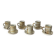 Set of 6 vintage glazed stoneware cups and saucers from the 1950s, new.