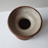 Pyrite stoneware ceramic vase, diabolo shape, signed Monogram Phi