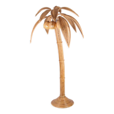 Lampadaire cocotier & palmier en rotin naturel
