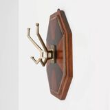 Art Deco Wall-Mounted Coat rack with Geometric Marquetry, France ca. 1930