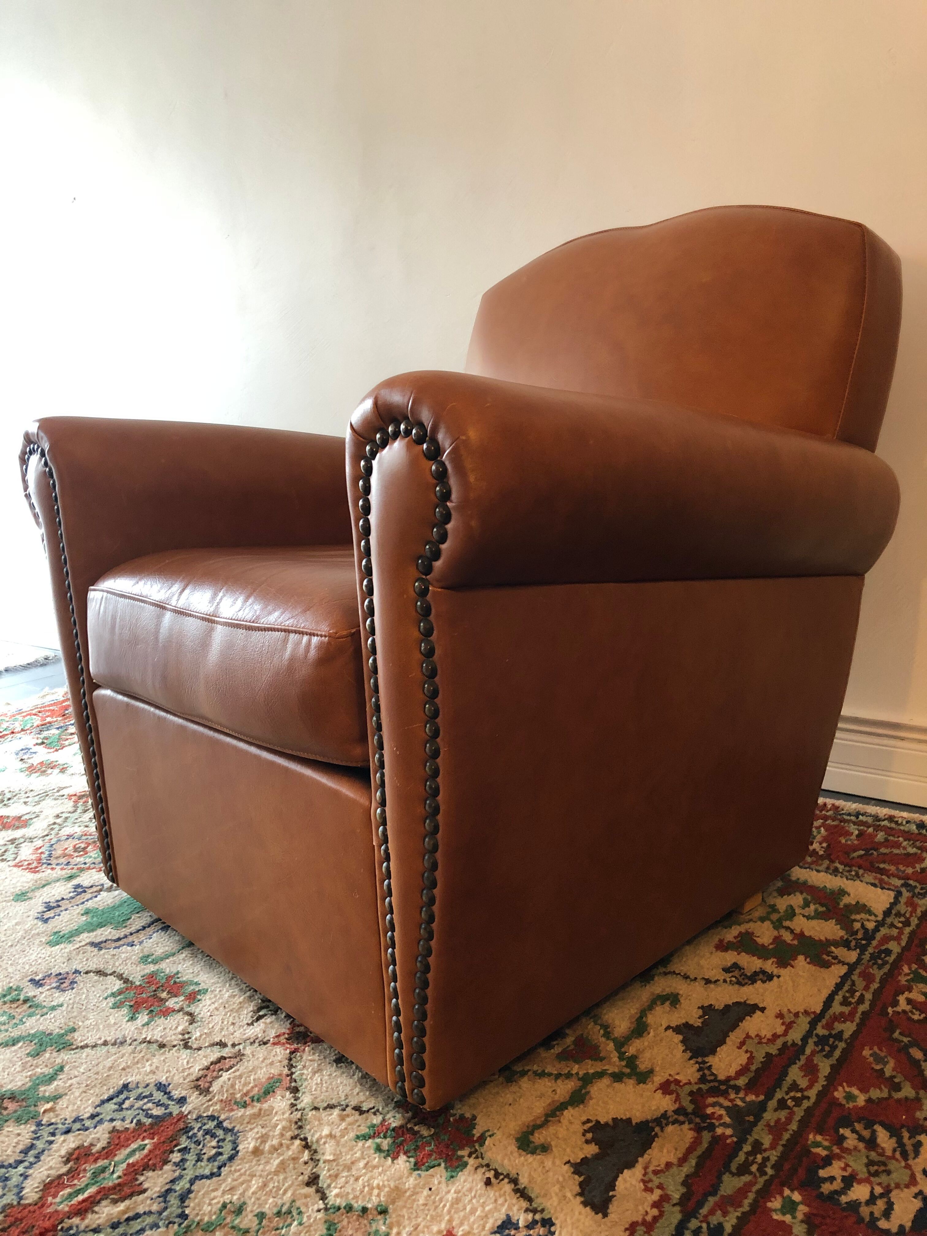 Leather club chair