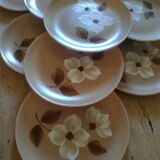 Set of 12 vintage stoneware dinner plates