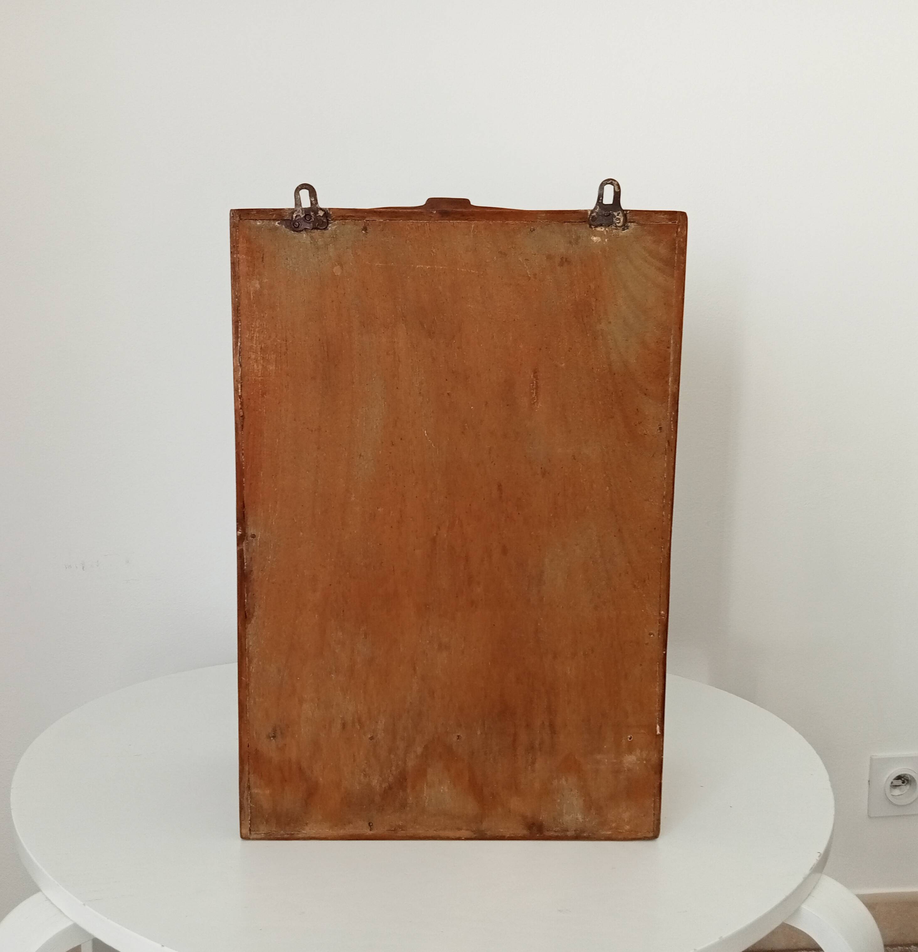 Old bathroom cabinet from the 40s in solid oak