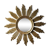 Mid-century sun mirror in wood