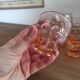 Set of 6 vintage Rosaline liqueur glasses in translucent pink glass