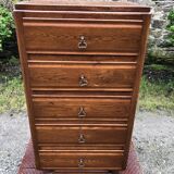 Vintage oak chest of drawers with 5 drawers