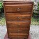 Chiffonnier, commode vintage en chêne à 5 tiroirs