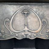 Open cast iron fireplace, Art Nouveau style