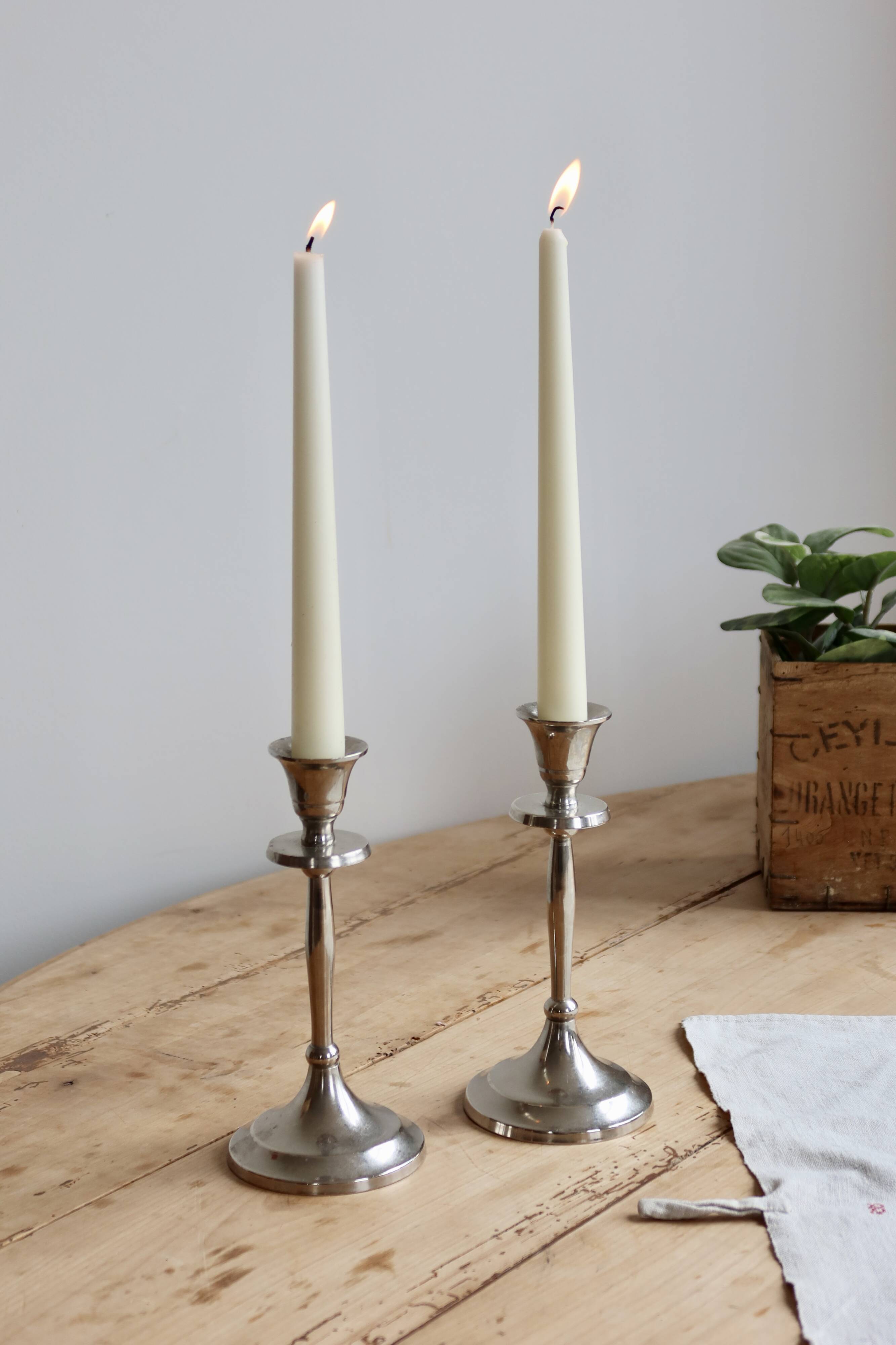Pair of vintage silver-plated candlesticks