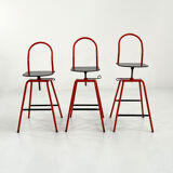 Adjustable and Swivel Bar Stool Il Bottone by Paolo Parigi for Heron Parigi, 1980