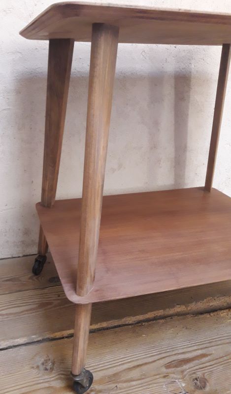 Table served legs compass with wheels 1950s