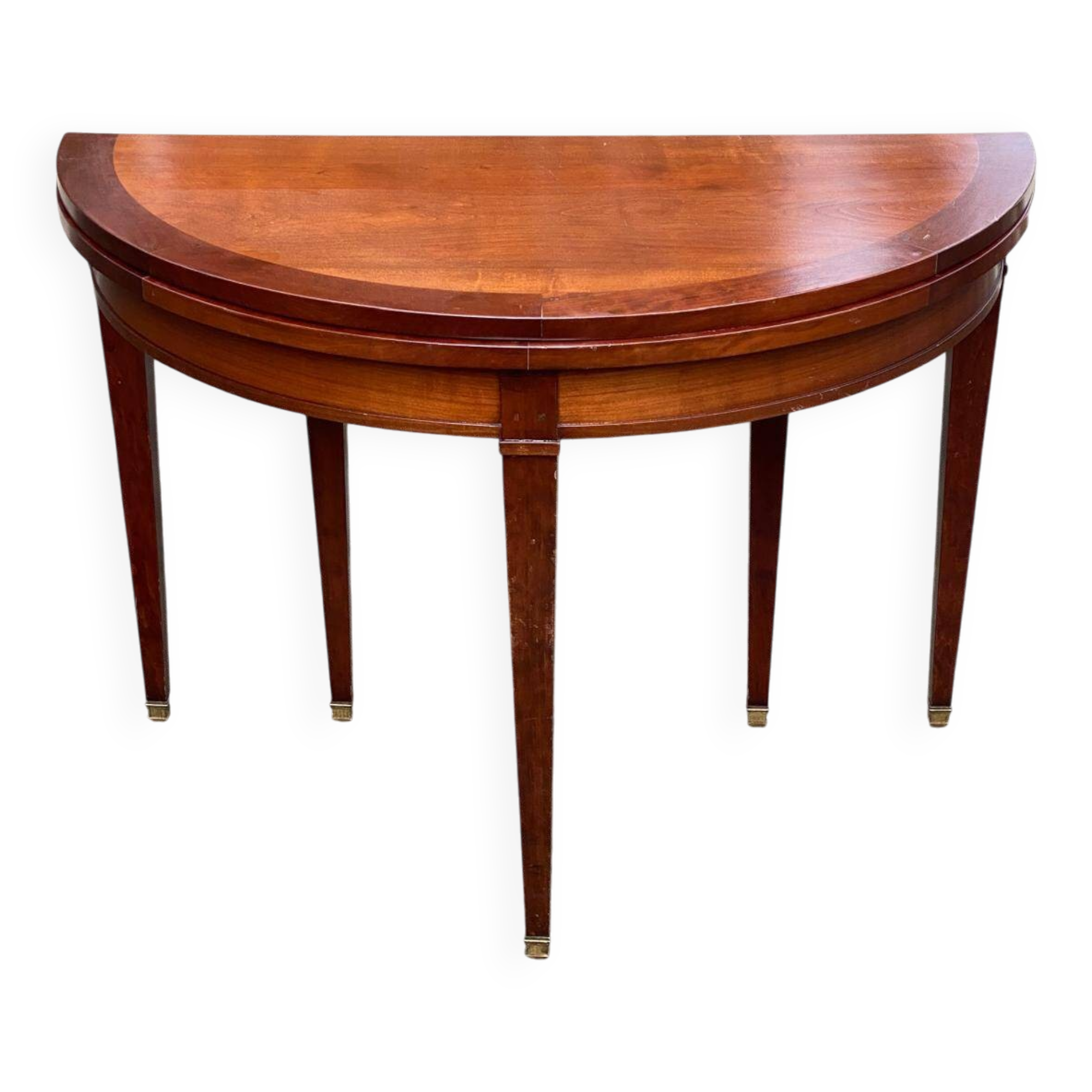 19th-century wooden extendable console table with 3 extensions.