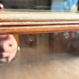 Raw wood and celadon glass cabinet