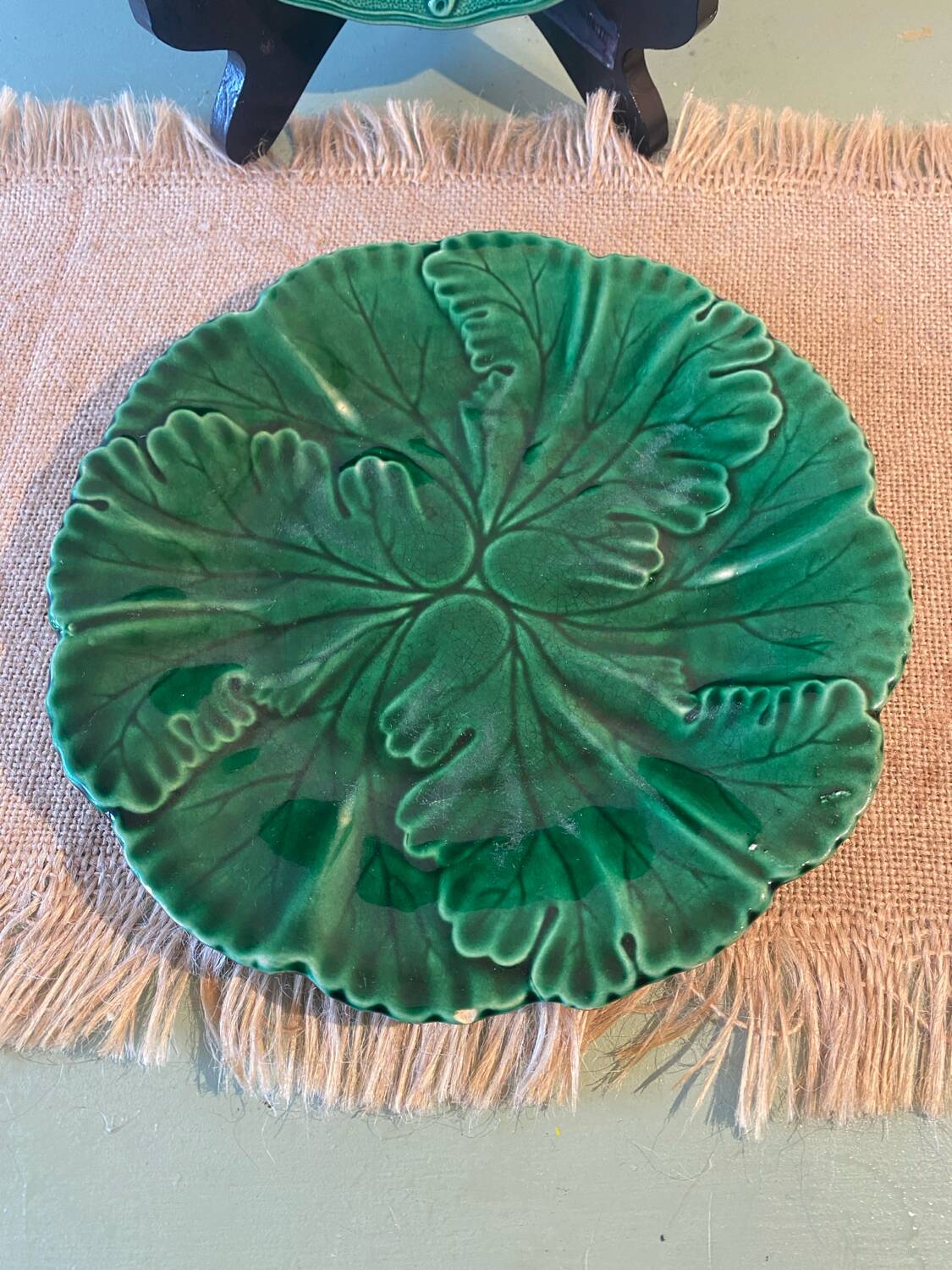 Two old majolica plates