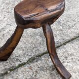 Vintage 1950s Brutalist Coffee Table and Two Stools