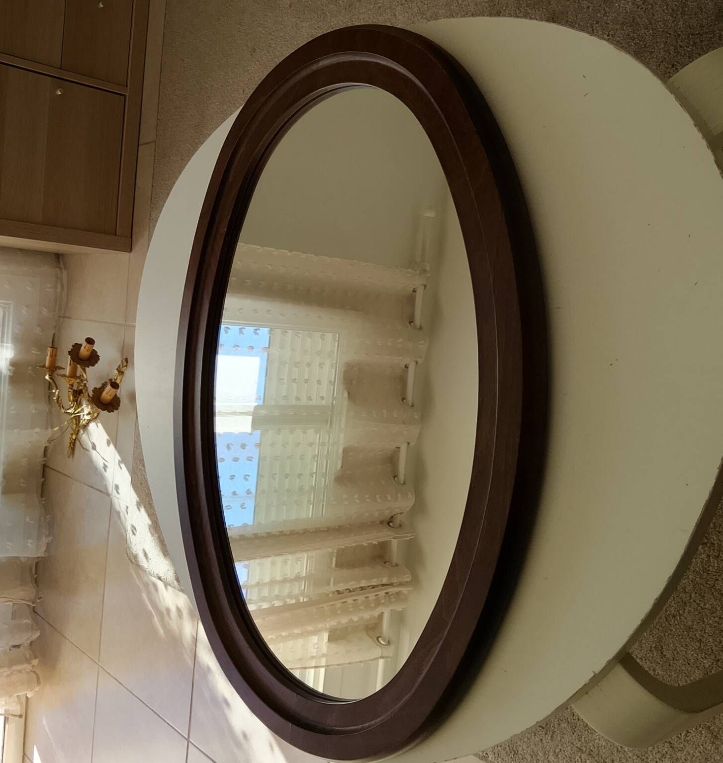 Miroir ovale vintage de style scandinave années 80/90
