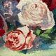 Oval watercolor with roses