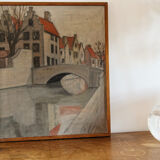 Oil on canvas, eastern village