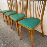 Set of 4 green Baumann 153 chairs