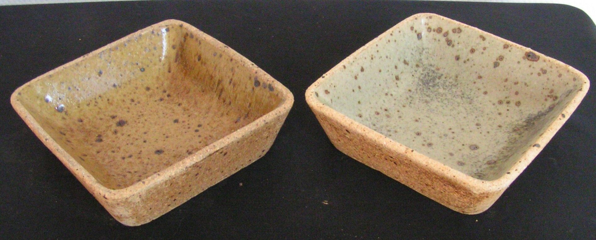 Set of four sandstone ramekins