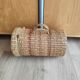 Vintage raffia wicker basket bowling bag