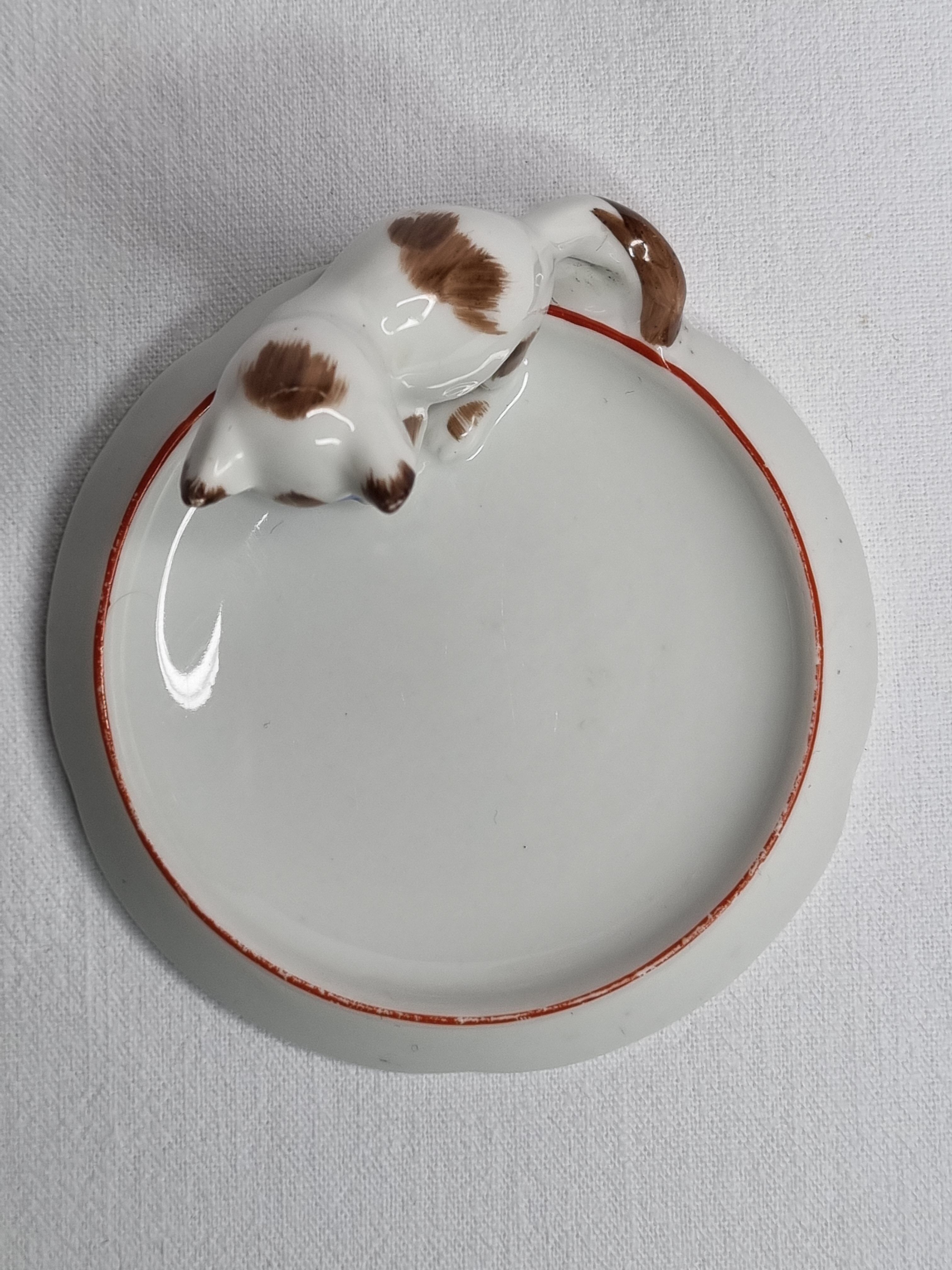 Empty bath pocket decorated kitten "Pfeffer Porzellan" 1930-40 years