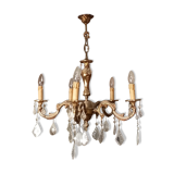 Louis XV Style chandelier with 5 branches and Crystal grapevines
