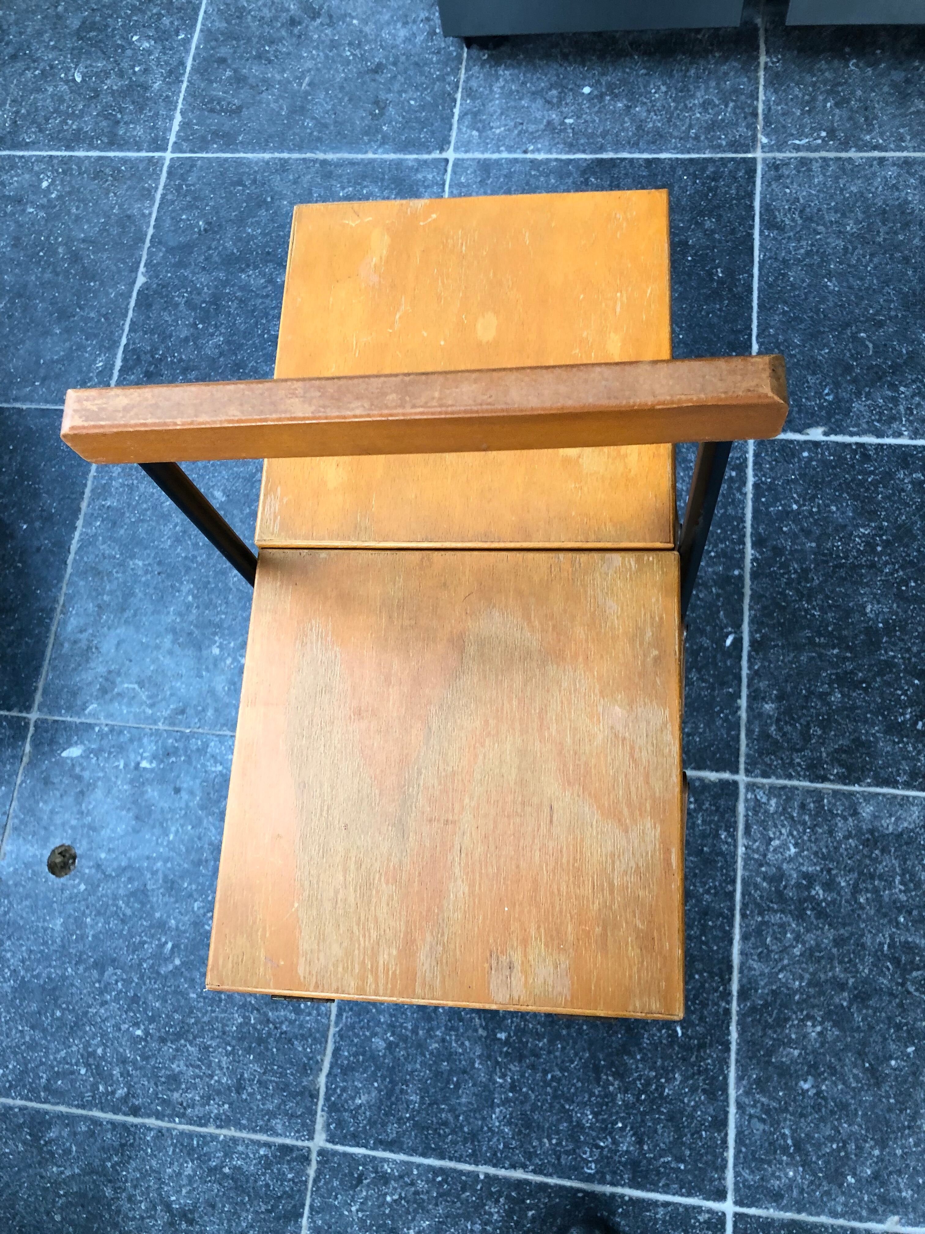 Vintage wood worker feet metal