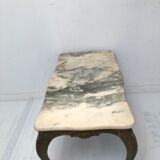 Louis XV style marble and brass coffee table