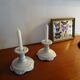 Pair of Limoges porcelain candle holders