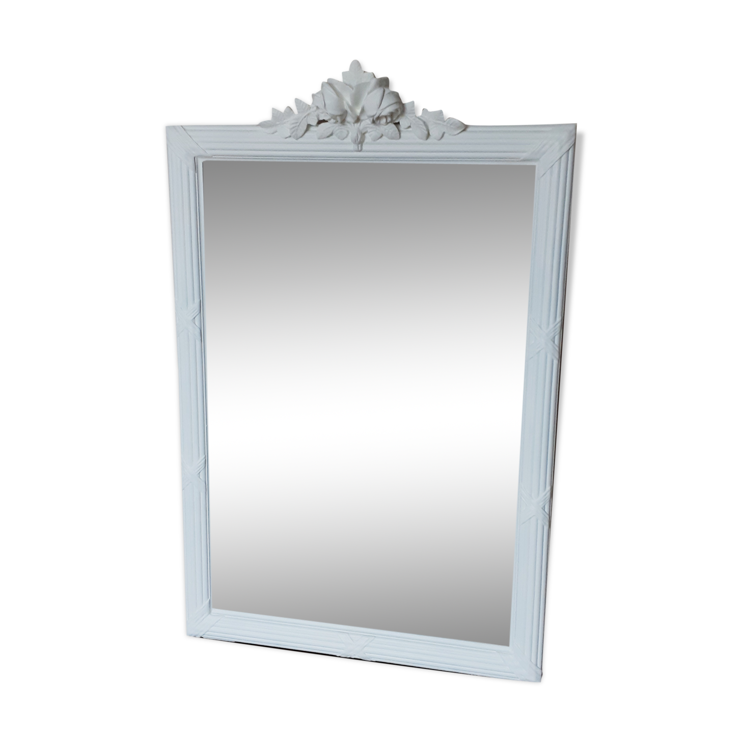 Miroir glace biseautée, guirlades de roses