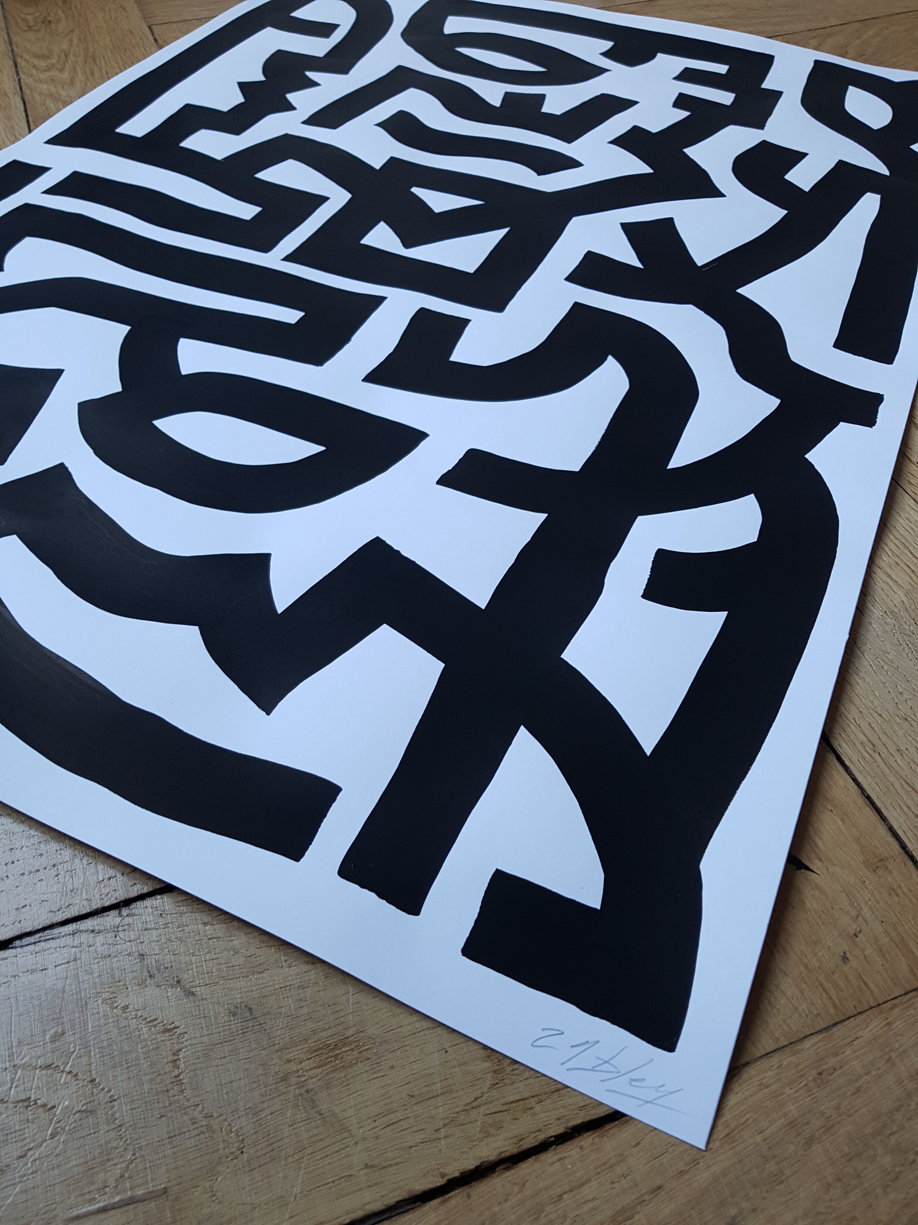 Painting on paper - "Checked"