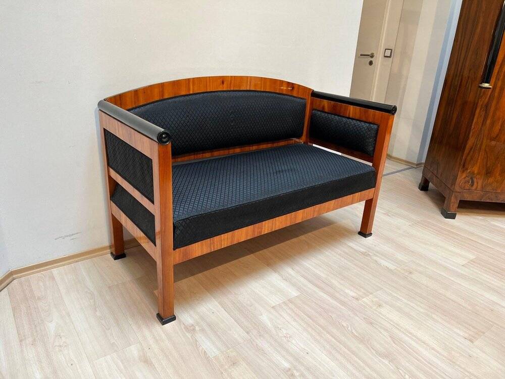 Biedermeier Sofa in Cherry Veneer and Horsehair, South Germany, 1830s