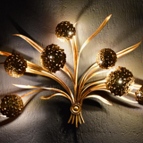 1960s hydrangea Palladio wall Sculpture Lamp Made in Italy