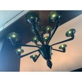 Translucent Green-Bottle Glass Chandelier, Contemporary Murano Style